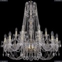 1406/12+6/300/h-90/G Хрустальная подвесная люстра Bohemia Ivele Crystal