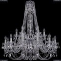 1406/12+6/300/h-95/2d/Ni Хрустальная подвесная люстра Bohemia Ivele Crystal