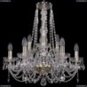 1406/6+3/195/h-58/G Хрустальная подвесная люстра Bohemia Ivele Crystal