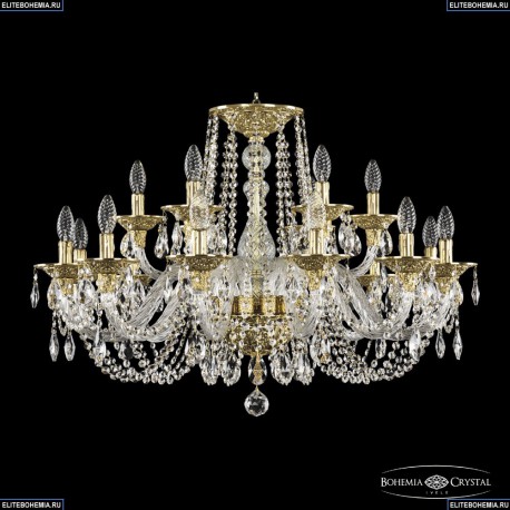 16102/12+6/300 G Хрустальная подвесная люстра с металлической чашкой Bohemia Ivele Crystal