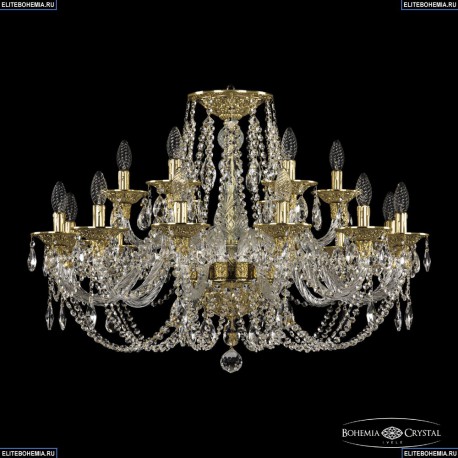 16106/12+6/300 G Хрустальная подвесная люстра с металлической чашкой Bohemia Ivele Crystal