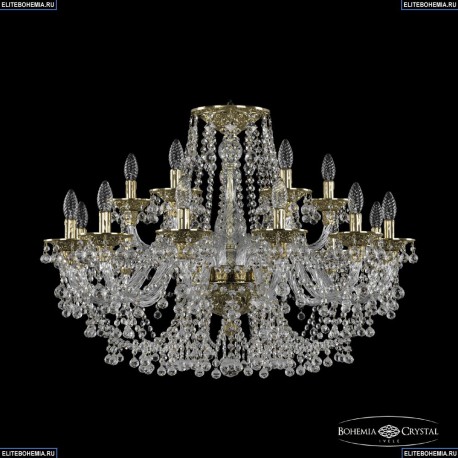 16109/12+6/300 G Хрустальная подвесная люстра с металлической чашкой Bohemia Ivele Crystal