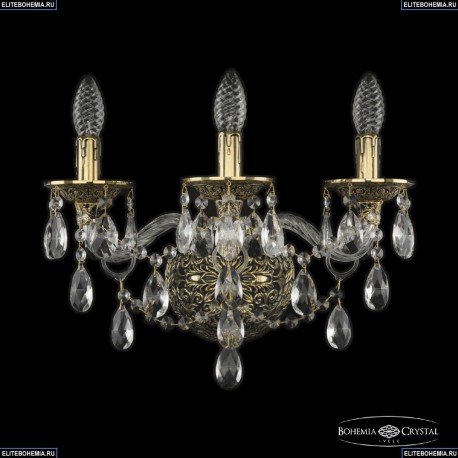 16115B/3/165 GB Хрустальное бра с металлической чашкой Bohemia Ivele Crystal
