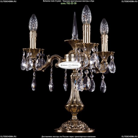 1702L/3/125-51/A/GB Настольная лампа с элементами художественного литья и хрусталем Bohemia Ivele Crystal
