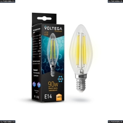 7134 (VG10-C35E14warm9W-F) Светодиодная лампа, Свеча E14 2800K 9W Graphene Voltega (Вольтега), Crystal