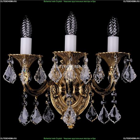 1700/3/A/Leafs/G Бра с элементами художественного литья и хрусталем Bohemia Ivele Crystal (Богемия)