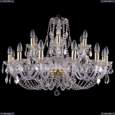 1406/12+6/300/G/Leafs Хрустальная подвесная люстра Bohemia Ivele Crystal