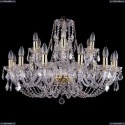 1406/12+6/300/G/Leafs Хрустальная подвесная люстра Bohemia Ivele Crystal