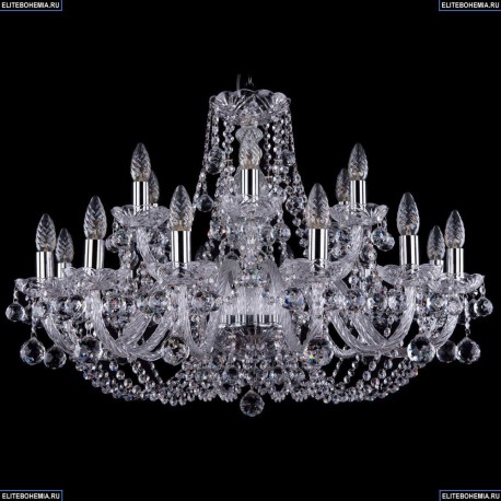 1406/12+6/300/Ni/Balls Хрустальная подвесная люстра Bohemia Ivele Crystal