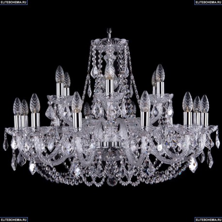 1406/12+6/300/Ni/Leafs Хрустальная подвесная люстра Bohemia Ivele Crystal